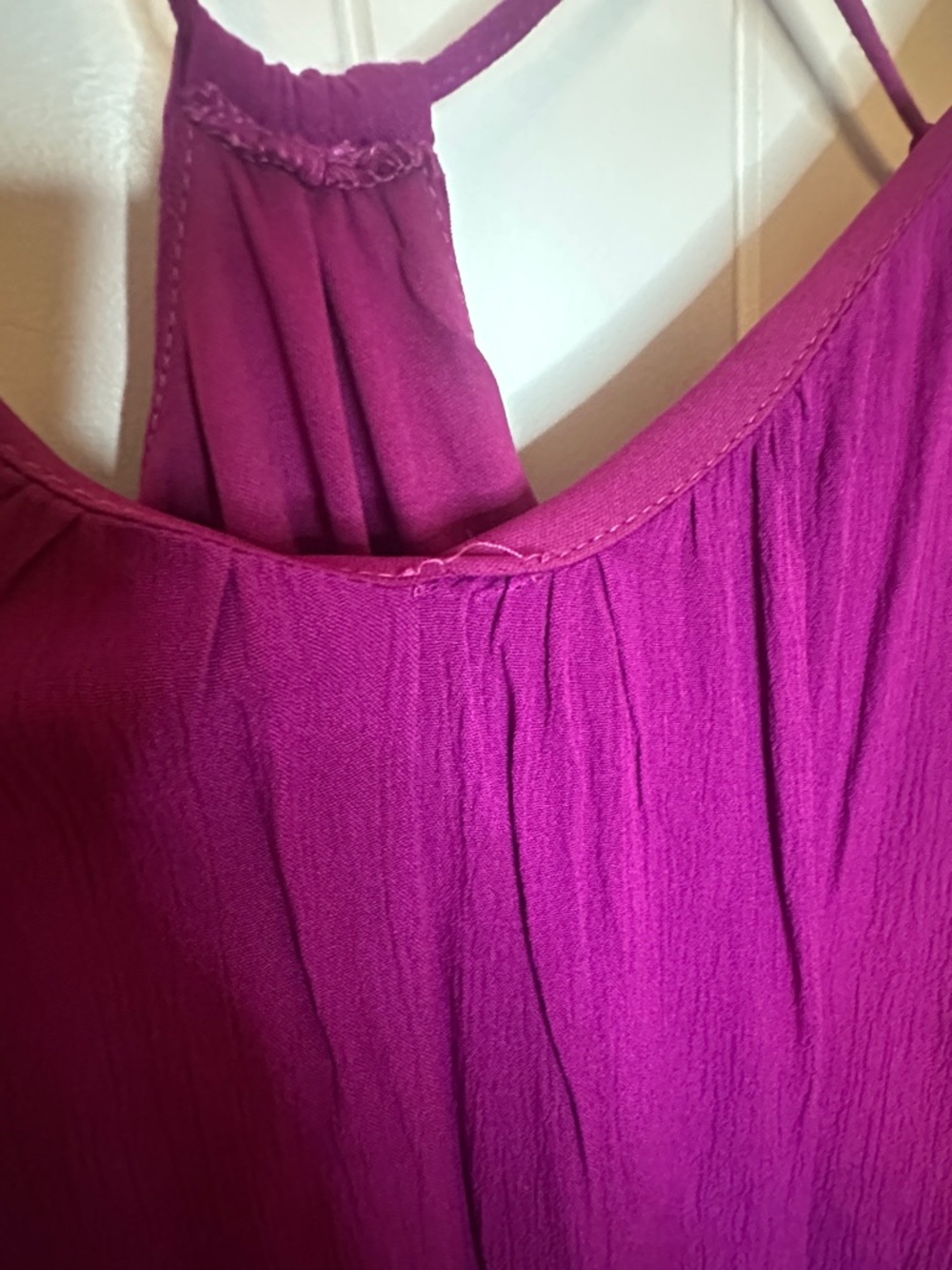 Women's Fuchsia Strappy Midi Dress with Fringe Hem new NWT beach boho hippie - Picture 5 of 6